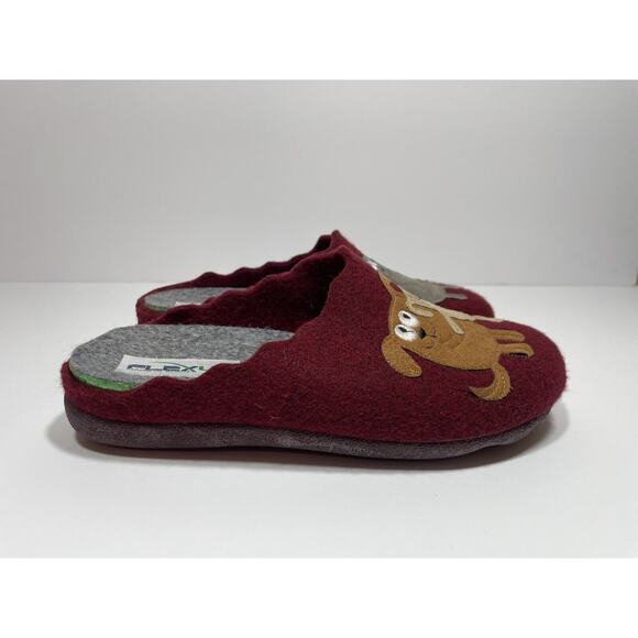 Flexus Women’s US 7.5-8 UK 38 Slide Slippers Pet Love Dogs Cats Maroon Red - Picture 4 of 10